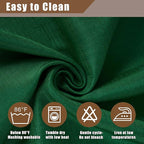 Fitable 2 Pack Faux Linen Christmas Tablecloths, Burlap Textured Fabric Table Cloth Rectangle, Decorative Table Covers for Winter Holiday Dinner Party Farmhouse (Hunter Green, 60 x 84 Inch)