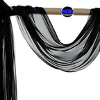 MDS Halloween Chiffon Draping Fabric - 2 Panel, 30" Wide x 30ft Long - Sheer Spooky Arbor & Canopy Drapery for Haunted House Backdrops, Party Ceilings, DIY Costumes & Themed Events - Black