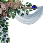 MDS Halloween Chiffon Draping Fabric - 2 Panel, 30" Wide x 40ft Long - Sheer Spooky Arbor & Canopy Drapery for Haunted House Backdrops, Party Ceilings, DIY Costumes & Themed Events - Baby Blue