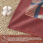 MYSKY HOME Cotton Table Cloth, Rustic Striped Fall Tablecloth, Farmhouse Table Cloth Waterproof Wrinkle Free Halloween Tablecloth Washable for Rectangle/Oblong, 55''x86'', Red