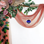 MDS Halloween Chiffon Draping Fabric - 2 Panel, 30" Wide x 30ft Long - Sheer Spooky Arbor & Canopy Drapery for Haunted House Backdrops, Party Ceilings, DIY Costumes & Themed Events - Terracotta