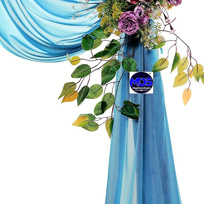 MDS Halloween Chiffon Draping Fabric - 2 Panel, 30" Wide x 30ft Long - Sheer Spooky Arbor & Canopy Drapery for Haunted House Backdrops, Party Ceilings, DIY Costumes & Themed Events - Dark Teal