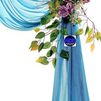MDS Halloween Chiffon Draping Fabric - 2 Panel, 30" Wide x 75ft Long - Sheer Spooky Arbor & Canopy Drapery for Haunted House Backdrops, Party Ceilings, DIY Costumes & Themed Events - Dark Teal