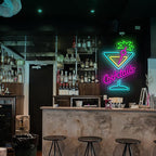 Cocktails Neon Sign Cocktail Glass LED Neon Signs Art Wall Lights for Beer Bar Decor Dimmable USB Powered Martini LED Neon Light for Party, Cocktails Bar, Pub, Night Club, Man Cave Decoration
