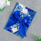 20 PCS 5.12x7.2 Butterfly Quinceanera Invitation, Laser Cut Wedding Invitation Cards with Envelopes for XV Anos Bridal Shower Baby Shower Invite (Blue Glitter)