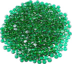 Galashield Flat Glass Marbles for Vases Green Glass Gems Beads Pebbles Vase Filler (5 LBS, Approx. 540 PCS)