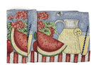 Tache Blue Summer Table Runner 90 Inches Long Fruity Drinks Colorful Watermelon Lemonade Decorative Spring Summer Blue Red Woven Tapestry Long Kitchen Coffee Dining Table Runners