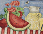 Tache Blue Summer Table Runner 90 Inches Long Fruity Drinks Colorful Watermelon Lemonade Decorative Spring Summer Blue Red Woven Tapestry Long Kitchen Coffee Dining Table Runners