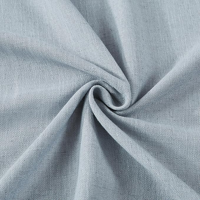 Vision Home Blue Fog Pinch Pleated Semi Sheer Curtains Textured Linen Blended Light Filtering Window Curtains 72 inch for Living Room Bedroom Patio Pinch Pleat Drapes with Hooks 1 Panel 60" Wx72 L