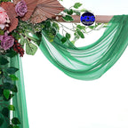 MDS Halloween Chiffon Draping Fabric - 2 Panel, 30" Wide x 100ft Long - Sheer Spooky Arbor & Canopy Drapery for Haunted House Backdrops, Party Ceilings, DIY Costumes & Themed Events - Emerald Green