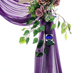 MDS Halloween Chiffon Draping Fabric - 2 Panel, 30" Wide x 75ft Long - Sheer Spooky Arbor & Canopy Drapery for Haunted House Backdrops, Party Ceilings, DIY Costumes & Themed Events - Cadbury Purple