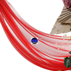 MDS Halloween Chiffon Draping Fabric - 2 Panel, 30" Wide x 50ft Long - Sheer Spooky Arbor & Canopy Drapery for Haunted House Backdrops, Party Ceilings, DIY Costumes & Themed Events - Red