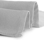 Gee Di Moda Square Tablecloth - 52 x 52 Inch Silver Table Cloth for Small Square or Round Tables - Heavy Duty Washable Fabric - for Buffet Table, Holiday Party, Dinner, Wedding & Baby Shower