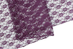 MDS Pack of 25Wedding 12 x 108 inches Lace Table Runner for Wedding, Decorations for Birthday Parties, Banquets, Graduations, Engagements, and Runners fit Rectangle, Round Table- Plum