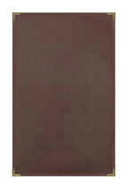 Goodsmart Pajco Style Restaurant Menu Covers – Pack of 10, Side-Loading Menu Holders, Single Stitched Edge, Clear Vinyl Menu Sleeves, Leatherette Trim, Gold Corners, Burgundy, 1 View (8.5" x 14")