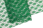 MDS Pack of 15 Wedding 12 x 108 inches Lace Table Runner for Wedding, Decorations for Birthday Parties, Banquets, Graduations, Engagements, and Runners fit Rectangle, Round Table- Hunter Green