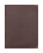 Goodsmart Pajco Style Restaurant Menu Covers – Pack of 10, Side-Loading Menu Holders, Single Stitched Edge, Clear Vinyl Menu Sleeves, Leatherette Trim, Gold Corners, Burgundy, 2 View (8.5" x 11")