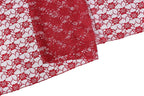 MDS Pack of 15 Wedding 12 x 108 inches Lace Table Runner for Wedding, Decorations for Birthday Parties, Banquets, Graduations, Engagements, and Runners fit Rectangle, Round Table- Apple red