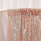 Poise3EHome Rose Gold Sequin Backdrop,2 Panels 2FTx8FT Glitter Background for Party Birthday Party Baby Shower Wedding Christmas Thanksgiving Holiday Festival Decor