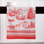 Maison d' Hermine Table Runner 100% Cotton Single Layer Table Runners 72 inches Long for Thanksgiving Christmas Decorations Home Kitchen Dining Party Wedding (Winter Jouy, 14.5" x 72")