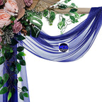 MDS Halloween Chiffon Draping Fabric - 1 Panel, 30" Wide x 50ft Long - Sheer Spooky Arbor & Canopy Drapery for Haunted House Backdrops, Party Ceilings, DIY Costumes & Themed Events - Royal Blue