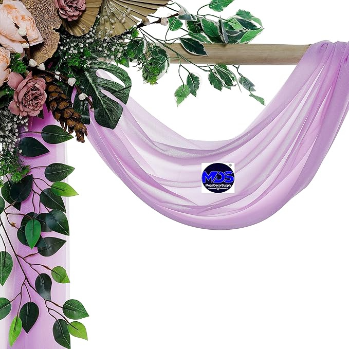 MDS Halloween Chiffon Draping Fabric - 1 Panel, 30" Wide x 75ft Long - Sheer Spooky Arbor & Canopy Drapery for Haunted House Backdrops, Party Ceilings, DIY Costumes & Themed Events - Orchid