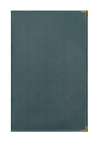 Goodsmart Pajco Style Restaurant Menu Covers – Pack of 10, Side-Loading Menu Holders, Single Stitched Edge, Clear Vinyl Menu Sleeves, Leatherette Trim, Gold Corners, Green, 2 View (8.5" x 14")