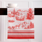 Maison d' Hermine Table Runner 100% Cotton Double Layer Table Runners 108 inches Long for Thanksgiving Christmas Decorations Home Kitchen Dining Party Wedding (Winter Jouy, 14.5" x 108")