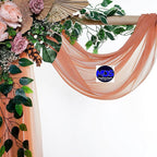 MDS Halloween Chiffon Draping Fabric - 1 Panel, 30" Wide x 20ft Long - Sheer Spooky Arbor & Canopy Drapery for Haunted House Backdrops, Party Ceilings, DIY Costumes & Themed Events - Coral Peach
