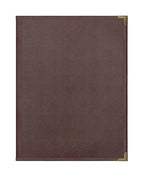 Goodsmart Pajco Style Restaurant Menu Covers – Pack of 10, Side-Loading Menu Holders, Single Stitched Edge, Clear Vinyl Menu Sleeves, Leatherette Trim, Gold Corners, Burgundy, 4 View (8.5" x 11")