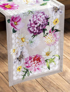 Maison d' Hermine Table Runner 100% Cotton Single Layer Table Runners 108 inches Long Decorative for Home Kitchen Dining Party Baby Shower Wedding Bridal Shower Spring Summer (Pivoine, 14.50" x 108")
