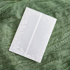 PONATIA 50PCS White Vellum Jackets for 5x7 Invitation Cards- 135GSM White Foil Print Flowers Sleeves, Vellum Paper 5x7 Wraps - Transparent Christmas Gift Cards Jackets