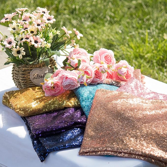 JYFLZQ Navy Blue Sequin Backdrop Curtains 2ft x 8ft 4 Panel Glitter Photo Booth Backdrops Sparkly Photography Background Drapes for Parties Wedding Bridal Showers