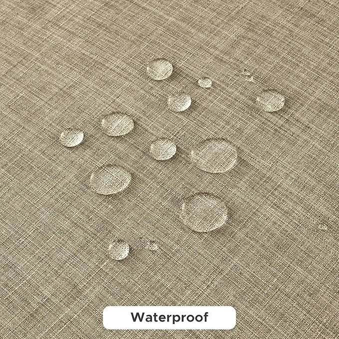 Fitable Faux Linen Tablecloths for Rectangle Tables: Water & Stain Resistant Farmhouse Table Cloth, Washable Burlap Textured Table Covers for Kitchen Dining Party(2 Pack, 60x84 Inch, Khaki)