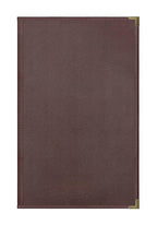 Goodsmart Pajco Style Restaurant Menu Covers – Pack of 10, Side-Loading Menu Holders, Single Stitched Edge, Clear Vinyl Menu Sleeves, Leatherette Trim, Gold Corners, Burgundy, 4 View (8.5" x 14")