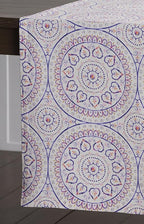 Maison d' Hermine Table Runner 100% Cotton Single Layer Table Runners 108 inches Long Decorative for Home Kitchen Dining Party Baby Shower Wedding Bridal Shower Spring Summer (Mandala, 14.50" x 108")