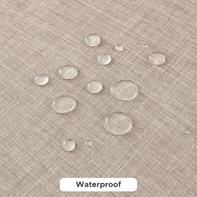 Fitable Faux Linen Tablecloths for Rectangle Tables: Water & Stain Resistant Farmhouse Table Cloth, Washable Burlap Textured Table Covers for Kitchen Dining Party(2 Pack, 60x84 Inch, Nature)
