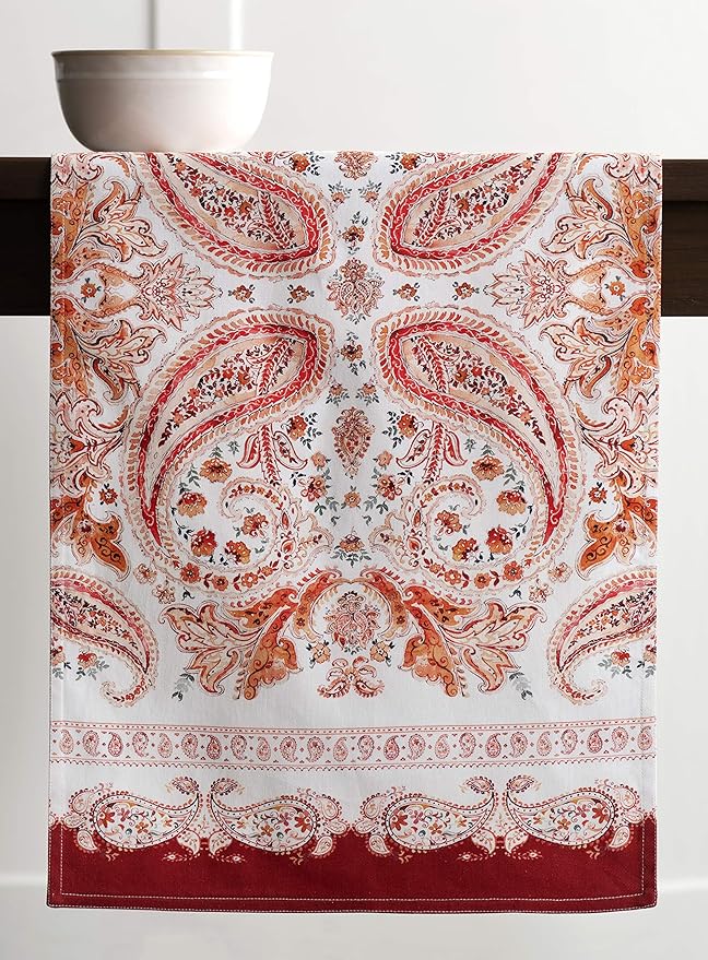 Maison d' Hermine Table Runner 100% Cotton Double Layer Table Runners 72 inches Long for Thanksgiving Christmas Decorations Home Kitchen Dining Party Wedding (Orient, 14.5" x 72")