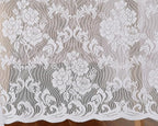 LinenZone White Round Tablecloth for Rustic Vintage Decor. Sheer Lace Works Great As Wedding, Thanksgiving or Christmas Tablecloth (Mia 70 Round, White)