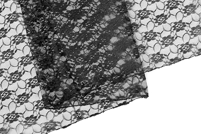 MDS Pack of 20 Wedding 12 x 108 inches Lace Table Runner for Wedding, Decorations for Birthday Parties, Banquets, Graduations, Engagements, and Runners fit Rectangle, Round Table- Black
