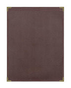 Goodsmart Pajco Style Restaurant Menu Covers – Pack of 10, Side-Loading Menu Holders, Single Stitched Edge, Clear Vinyl Menu Sleeves, Leatherette Trim, Gold Corners, Burgundy, 1 View (8.5" x 11")