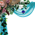 MDS Halloween Chiffon Draping Fabric - 1 Panel, 30" Wide x 50ft Long - Sheer Spooky Arbor & Canopy Drapery for Haunted House Backdrops, Party Ceilings, DIY Costumes & Themed Events - Peacock Blue