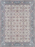 Bloom Rugs Washable Non-Slip 9' x 12' Rug - Teal/Blue/Beige Traditional Oriental Area Rug for Living Room, Bedroom, Dining Room, and Kitchen - Exact Size: 9' x 12'