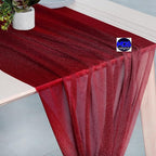 MDS 2 Pack 14ft Chiffon Table Runner 29 x 170 Inches Sheer Wedding Runner Romantic Rustic Table Runner for Wedding Decorations, Birthday Parties, Bridal Shower Party Arch Decor - Apple red