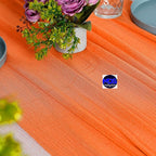 MDS 2 Pack 10ft Chiffon Table Runner 29 x 120 Inches Sheer Wedding Runner Romantic Rustic Table Runner for Wedding Decorations, Birthday Parties, Bridal Shower Party Arch Decor - Orange