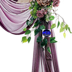 MDS Halloween Chiffon Draping Fabric - 2 Panel, 30" Wide x 100ft Long - Sheer Spooky Arbor & Canopy Drapery for Haunted House Backdrops, Party Ceilings, DIY Costumes & Themed Events - Eggplant