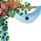 MDS Halloween Chiffon Draping Fabric - 2 Panel, 30" Wide x 100ft Long - Sheer Spooky Arbor & Canopy Drapery for Haunted House Backdrops, Party Ceilings, DIY Costumes & Themed Events - Turquoise