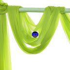 MDS Halloween Chiffon Draping Fabric - 1 Panel, 30" Wide x 30ft Long - Sheer Spooky Arbor & Canopy Drapery for Haunted House Backdrops, Party Ceilings, DIY Costumes & Themed Events - Parrot Green