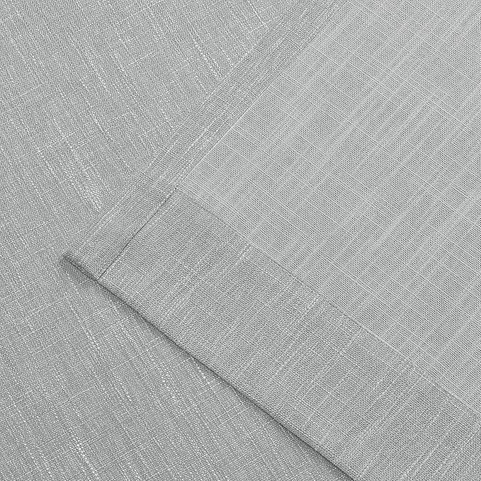 Vision Home Gray Pinch Pleated Semi Sheer Curtains Textured Light Filtering Window Curtains 108 inches for Living Room Bedroom Silver Grey Pinch Pleat Drapes with Hooks Back Tabs 2 Panels 40" Wx108 L