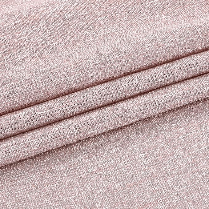Vision Home Pink Pinch Pleated Semi Sheer Curtains for Girls Bedroom Living Room Textured Light Filtering Window Curtains 95 inch Rayon Blended Pinch Pleat Pink Drapes with Hooks 2 Panels 40" Wx95 L
